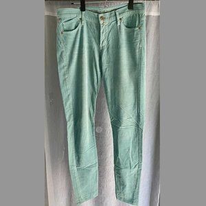 Citizen's of Humanity seafoam green skinny leg corduroy pant, women's size 28